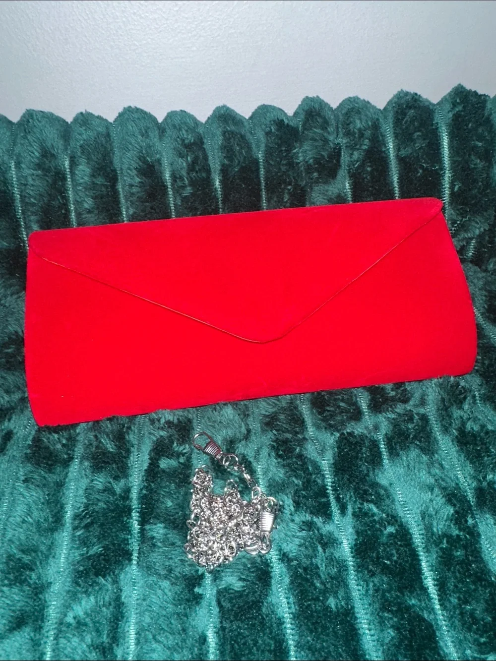 Red Envelope Clutch Wristlet - Sleek Evening Accessory